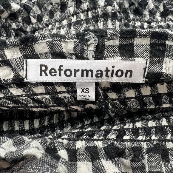 Reformation Dawson Mini Dress Check Smocked Gingham Jamcore - Picture 3 of 11